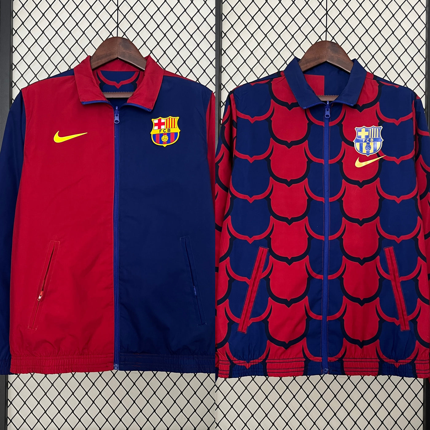 FC Barcelona Reversible Trench Coat Windbreaker 2024