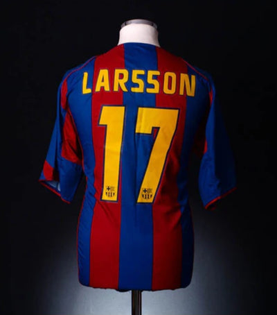 Henrik Larsson - Barcelona Home Retro Shirt 2004/2005